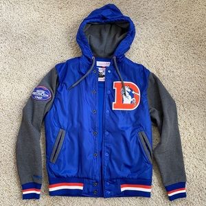 Mitchell & Ness throwback Denver Broncos varsity jacket, Adult Small.